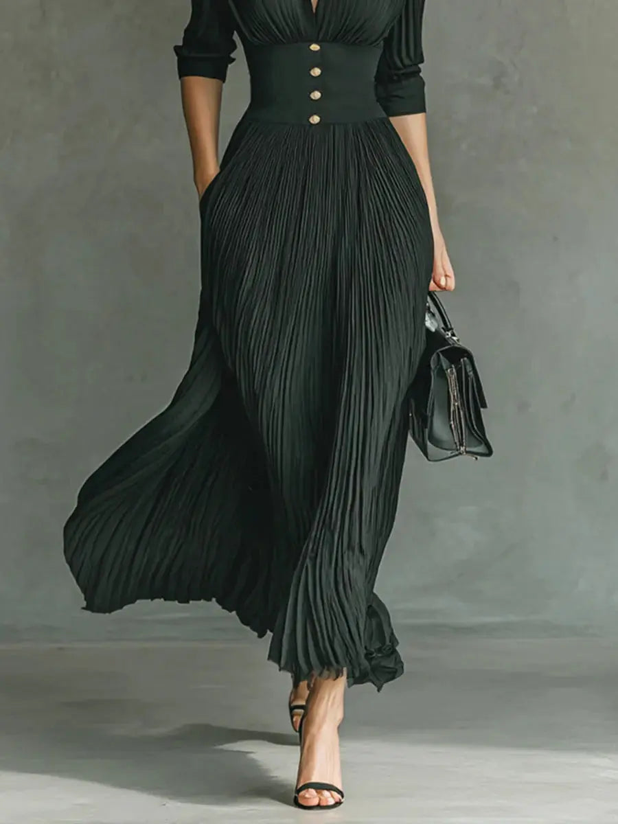 Eliana™ Plissiertes Maxikleid