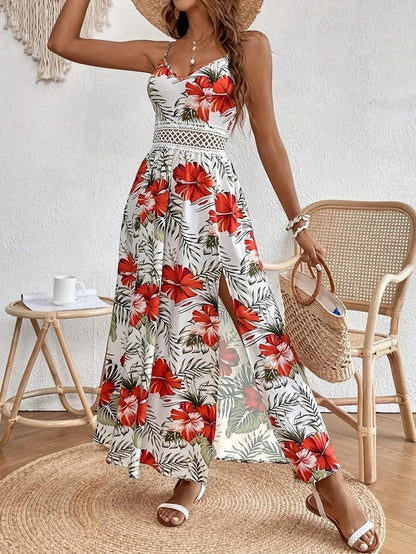 Fleurine™ Florales Garten-Maxikleid