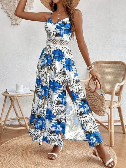 Fleurine™ Florales Garten-Maxikleid