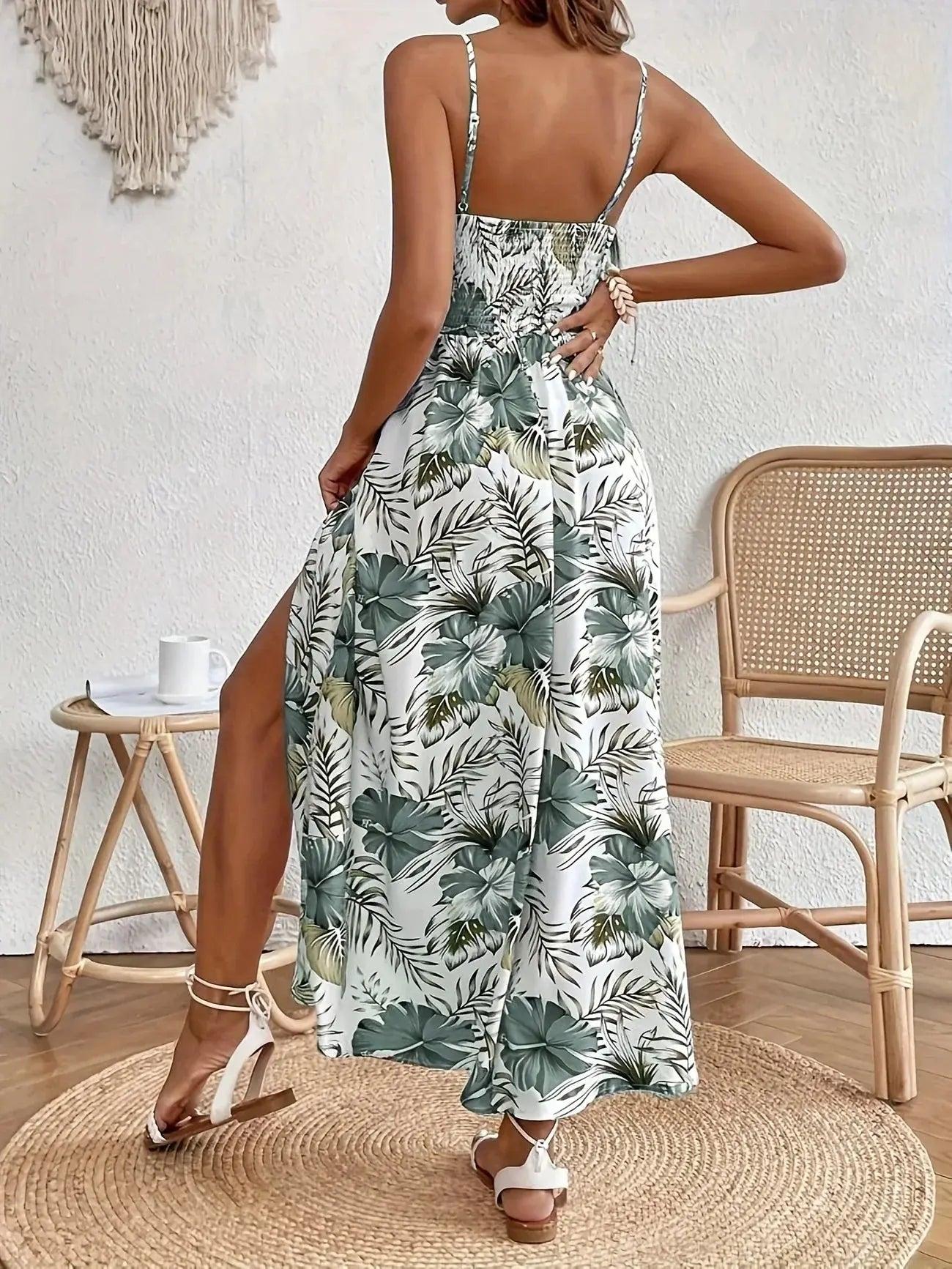 Fleurine™ Florales Garten-Maxikleid