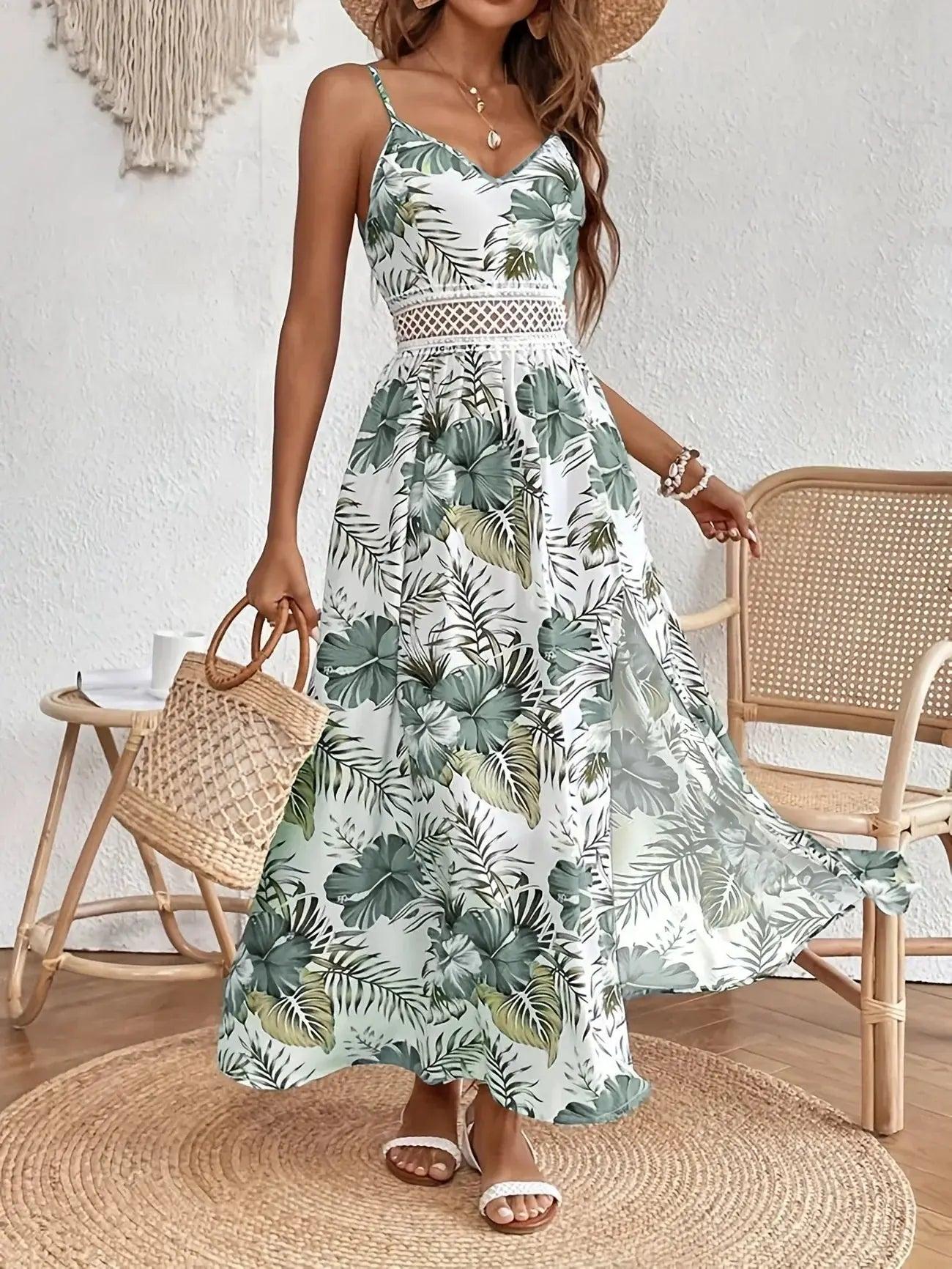 Fleurine™ Florales Garten-Maxikleid