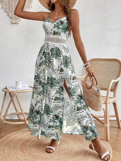 Fleurine™ Florales Garten-Maxikleid