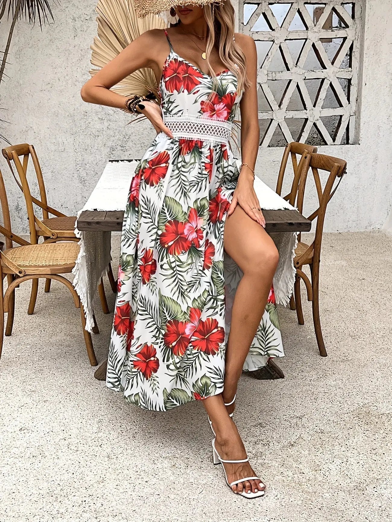 Fleurine™ Florales Garten-Maxikleid