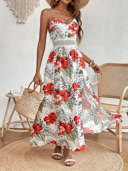Fleurine™ Florales Garten-Maxikleid