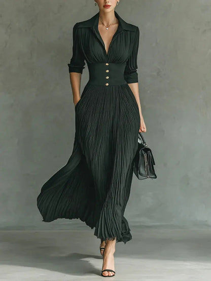 Eliana™ Plissiertes Maxikleid